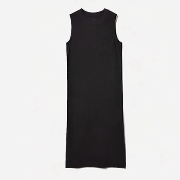 NWT Everlane The Long Weekend Midi Tank Dress Black Medium - Picture 3 of 3